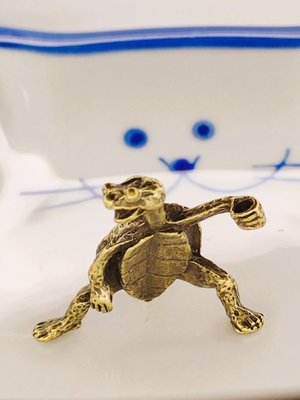 1 Incense Holder Turtle Power Warrior Fighter Protector Brass